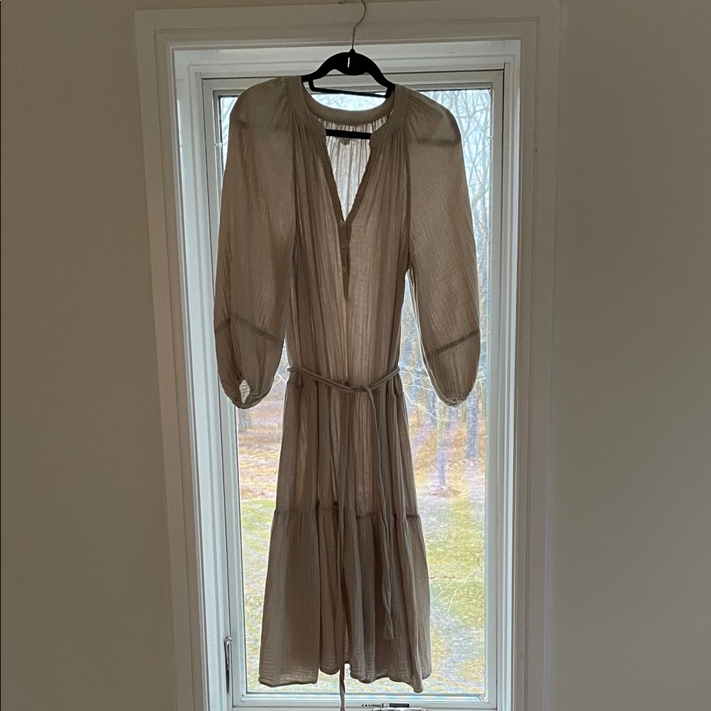 Velvet cotton gauze dress